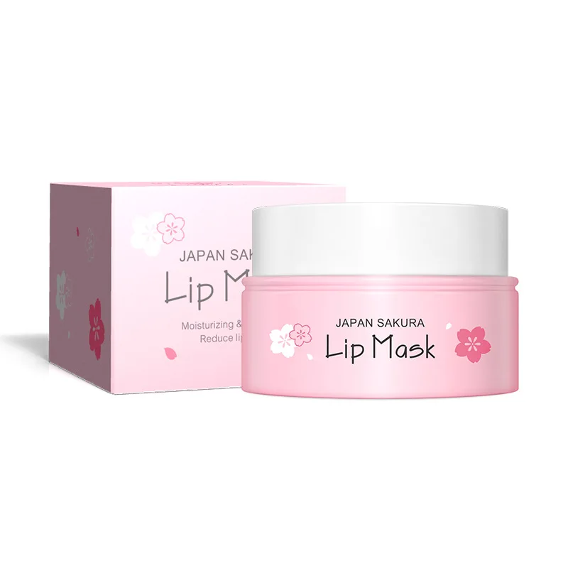 Natural Sakura Moisturizing Lip Mask Anti-drying Lip Lines Dead Skin Remover Lipsticks Long Lasting Nourishing Plump_voghion.com