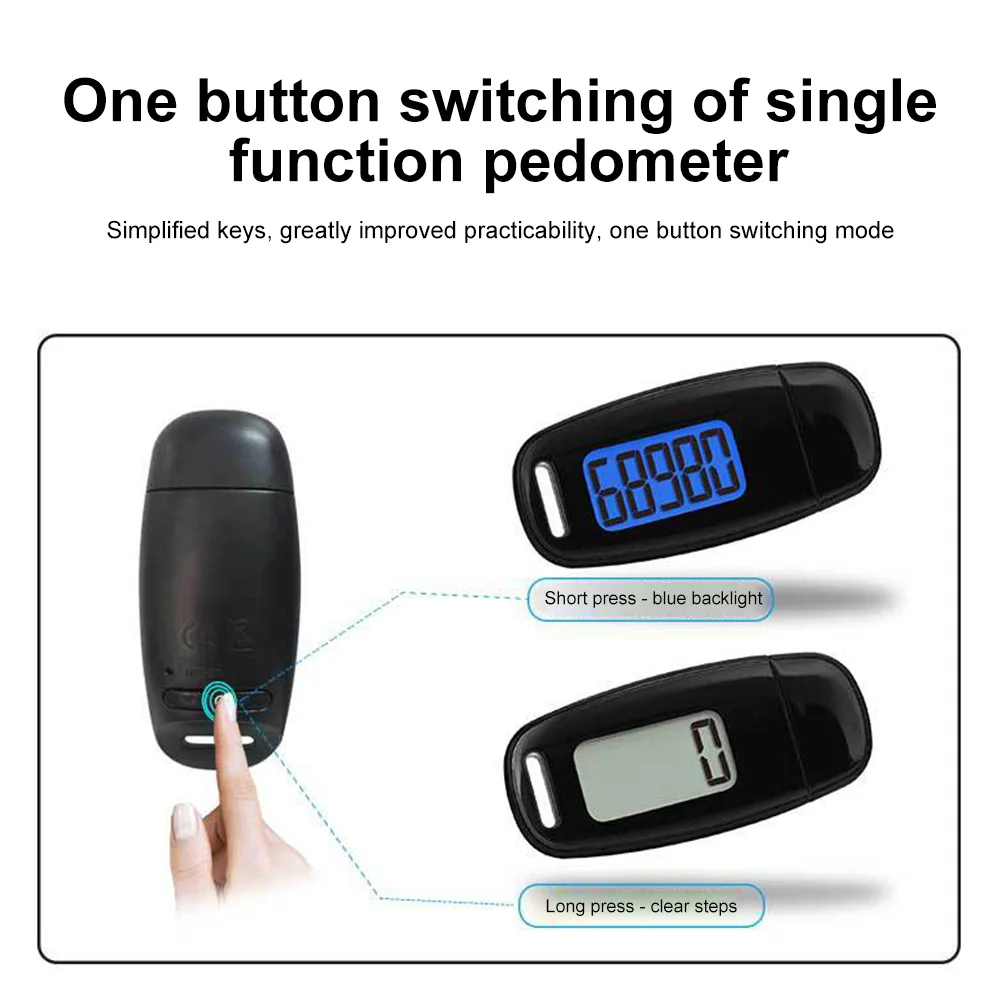 Accurate Fitness Tracker USB Charge Walking 3D Pedometer with Clip and Lanyard for Step Fitness Camping Hiking Sports