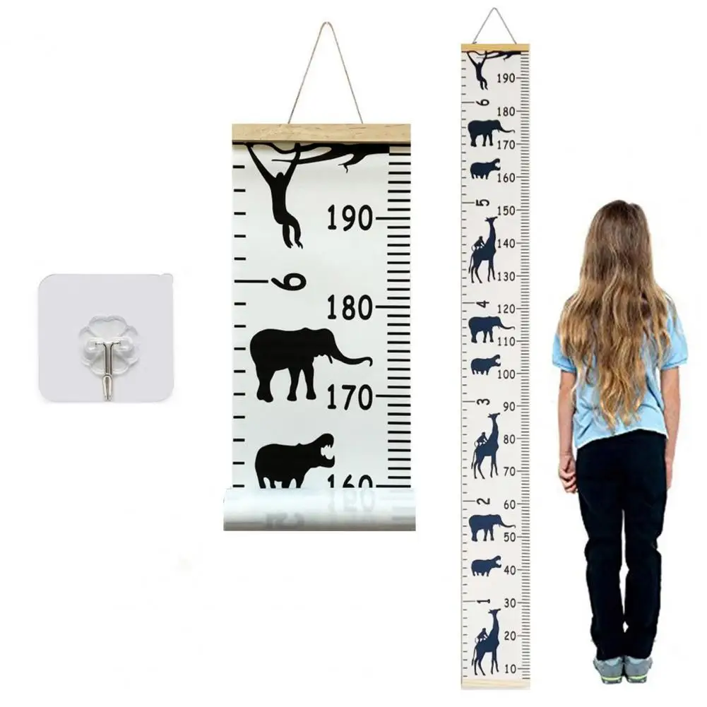 Children Height Ruler Children's Growth Chart Wall Hanging with Cartoon Animal Print for Boys Girls Kids for Bedroom Boys