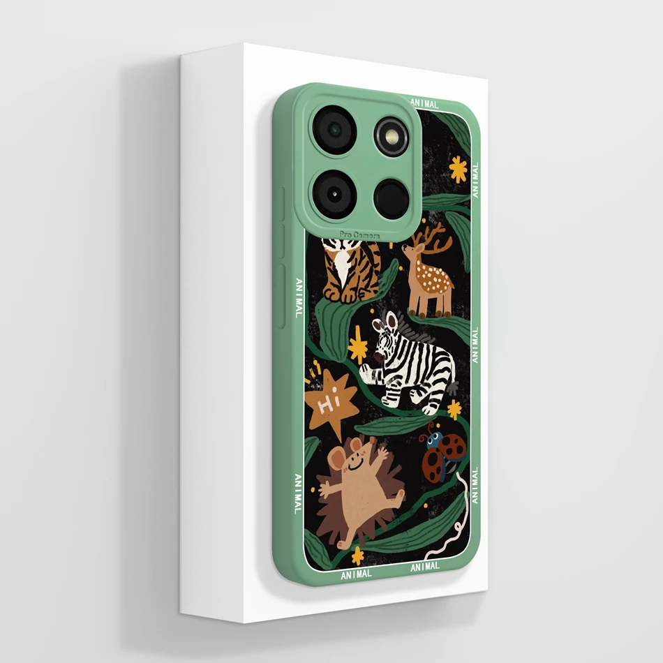 Astronaut Cartoon Fashion Soft Liquid Silicone Shockproof Phone Case Back Cover Shell