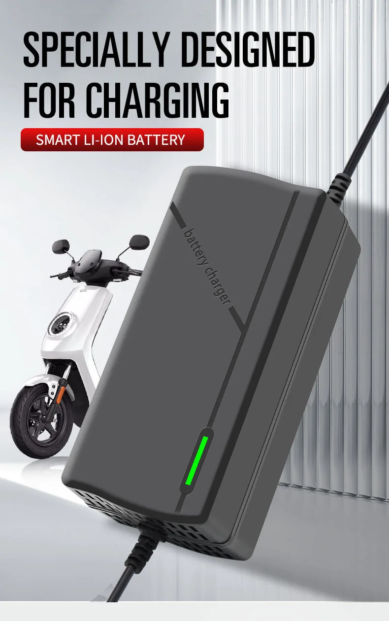 High-performance multi-voltage lithium battery smart fast charger with EU plug