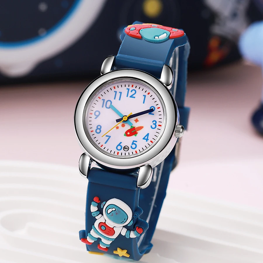 1/2 pièces dessin animé 3D enfants montres astronaute modèle Quartz montre-bracelet sport montre électronique pour garçons filles cadeau étudiant cadeaux