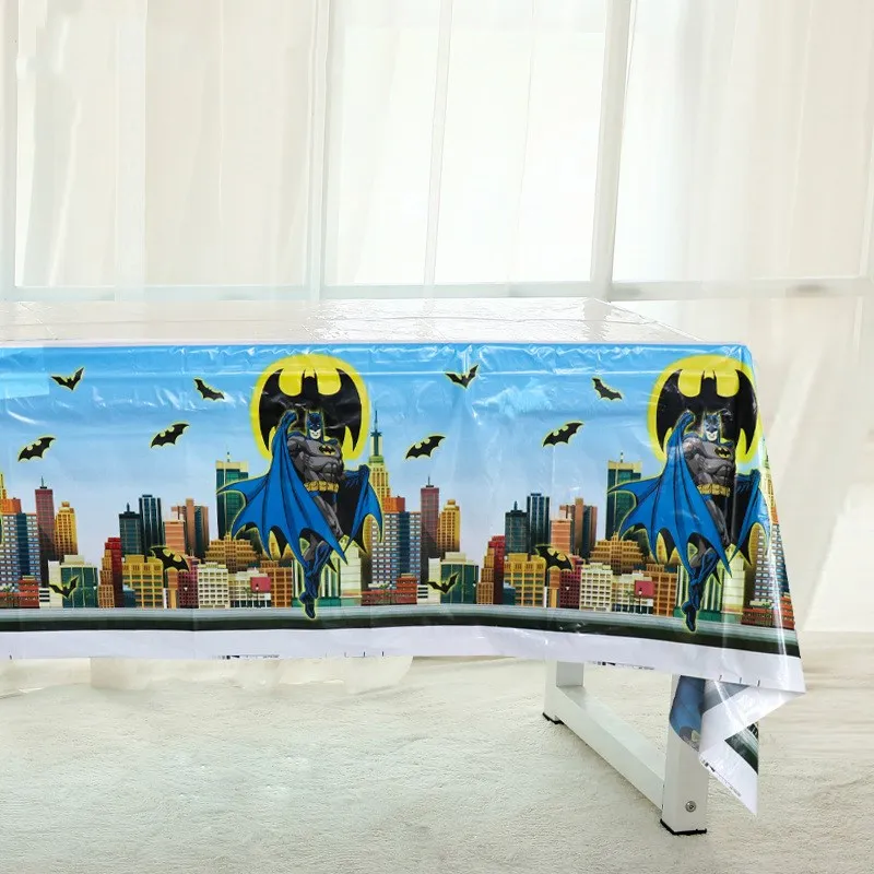 Birthday Tableware Set Birthday Party Supplies Party Supplies Disposable Tablecloth Bat Man Birthday Party Supplies Superhero Disposable Tableware Cup Tablecloth 3D Balloon for Kids Halloween Baby Shower Decor