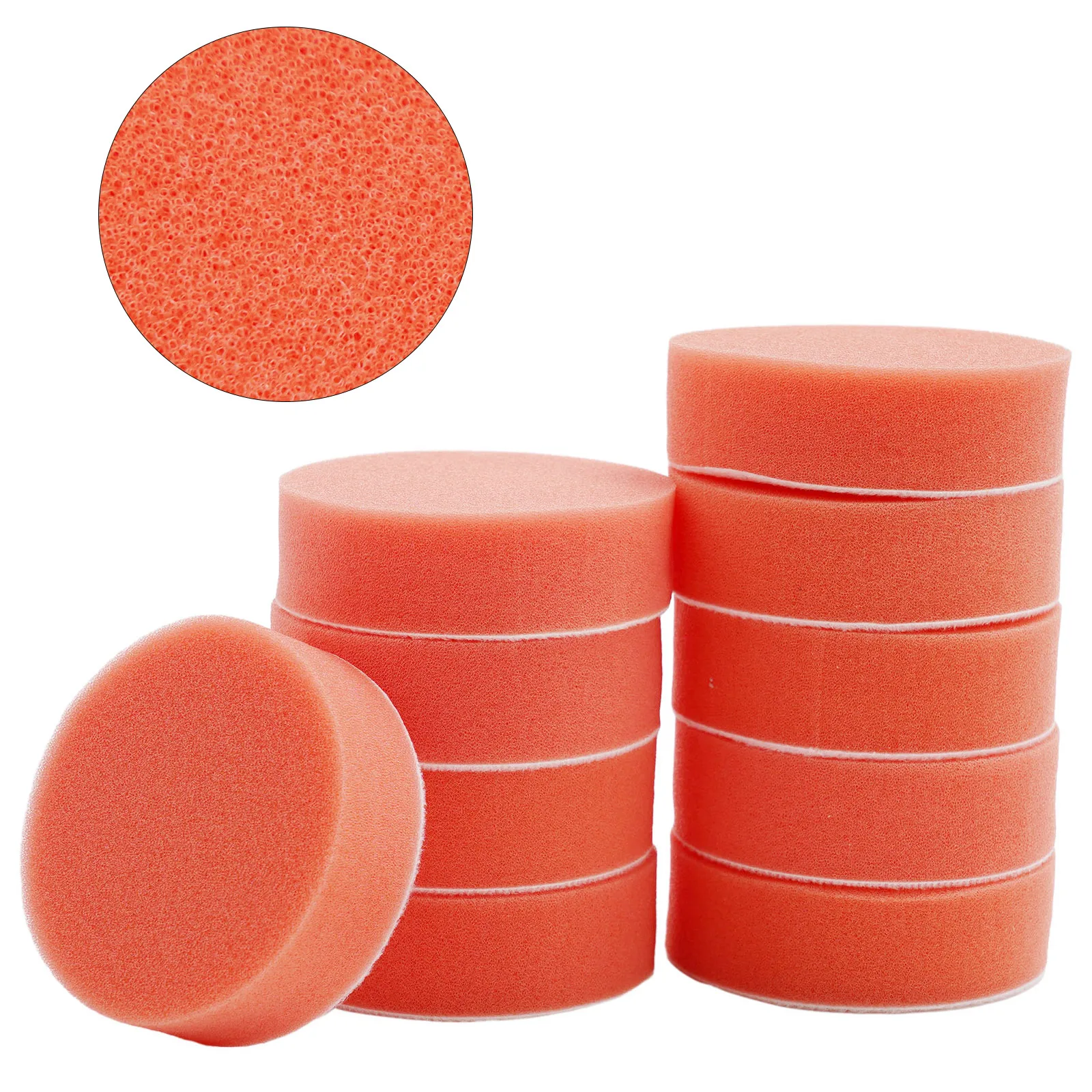 Car Polishing Pad Car Polisher Car Polishing Sponge 10PCS 75mm Orange Smooth Flat Sponge For Car Polisher