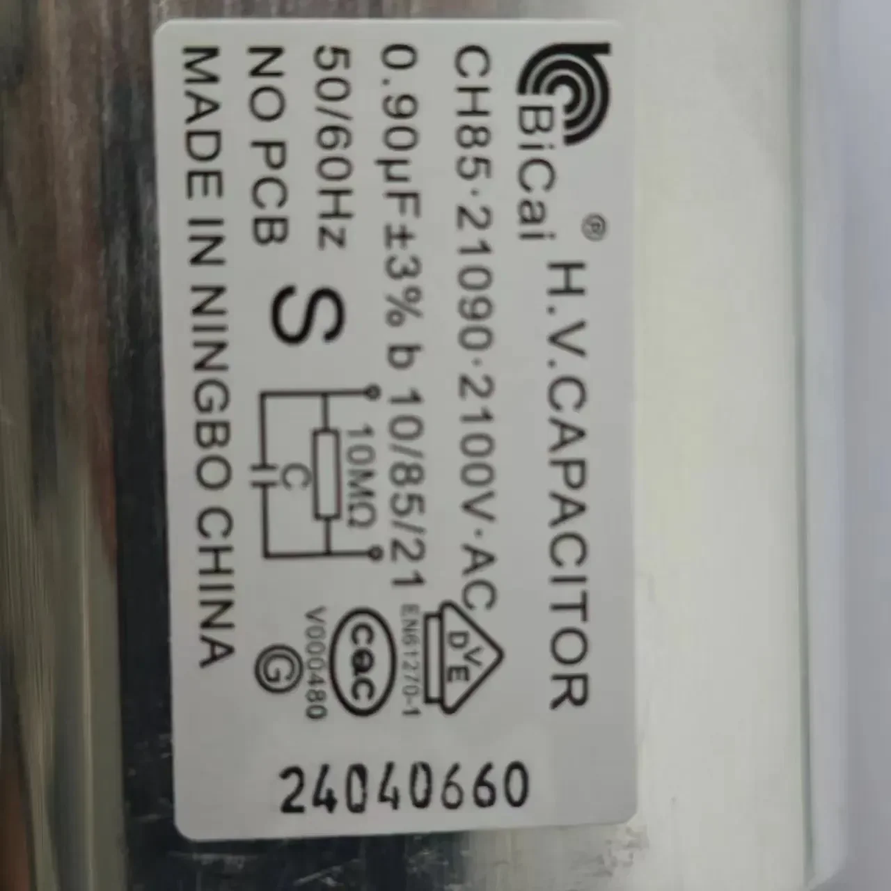 High Voltage HV CAPACITOR 2100V.AC 0.9uF 50/60Hz CH85.21090 Microwave Oven Replacement Parts