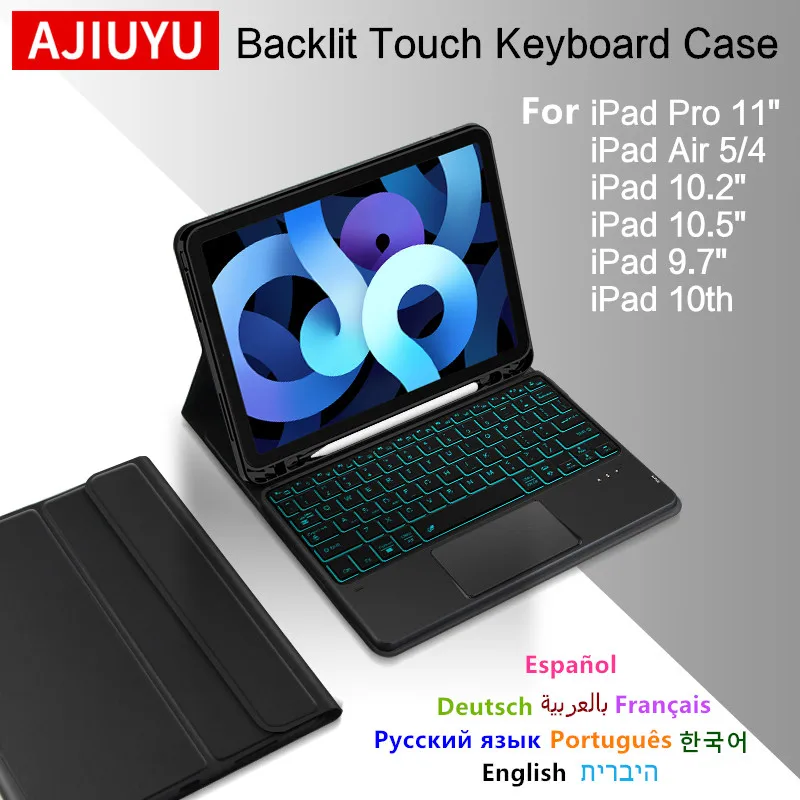 AJIUYU Premium Backlit Keyboard Case with TrackPad