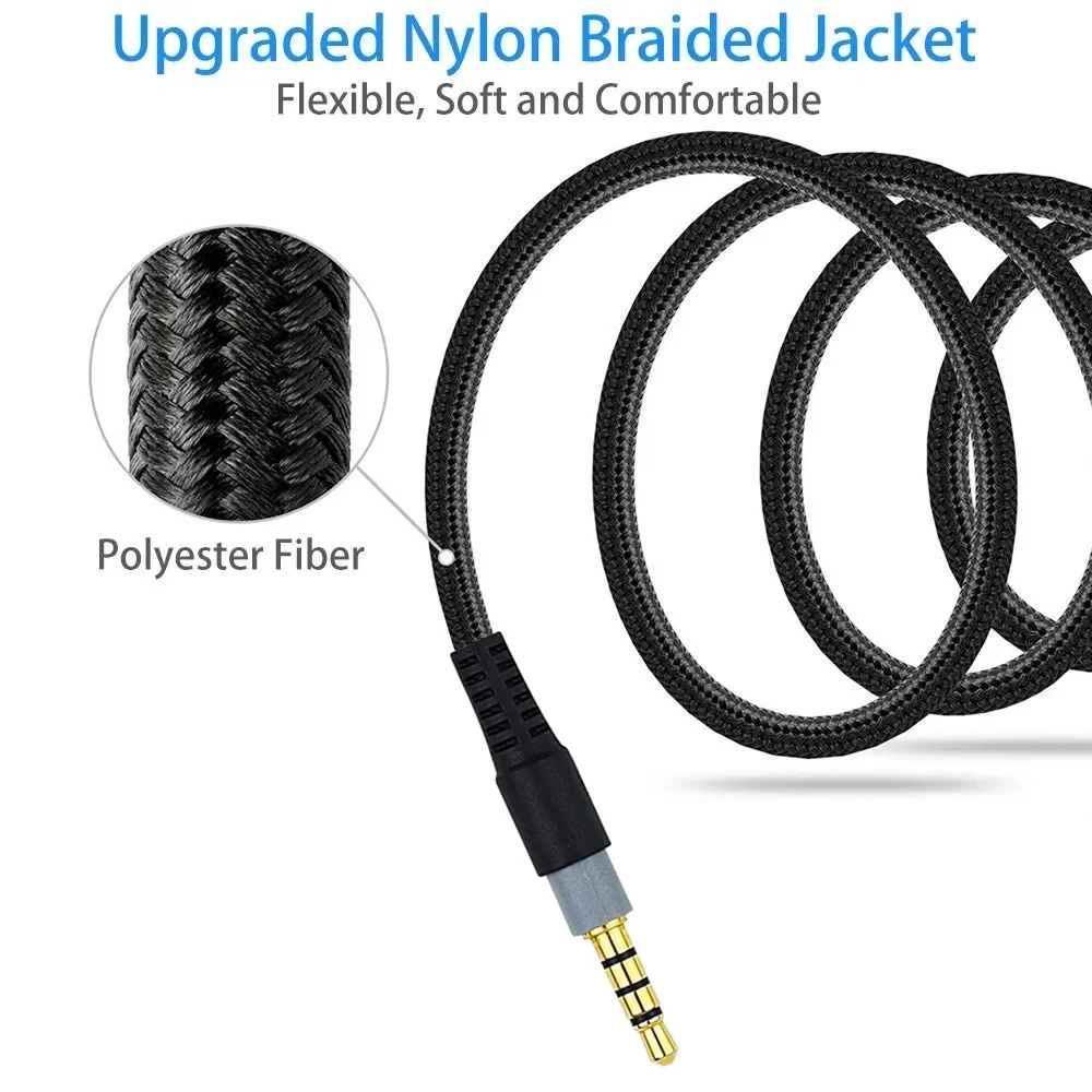 Nylon Braided OFC Replacement USB A 7.1 Surround Sound Cable Extension Cord For Redragon H510 Zeus Wired Gaming Headsets