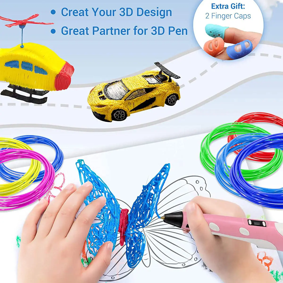 3D Pen for Kids, Parner 3D Art Pen Kit with LCD Display, Stylo 3D