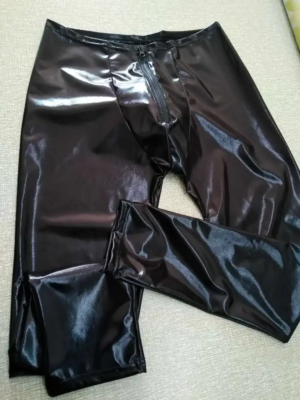 Men Latex Faux Leather PVC Gay ize Sexy LingClub Dance Wear UnderwPlusear Men's Leggings Pants Stage Performance
