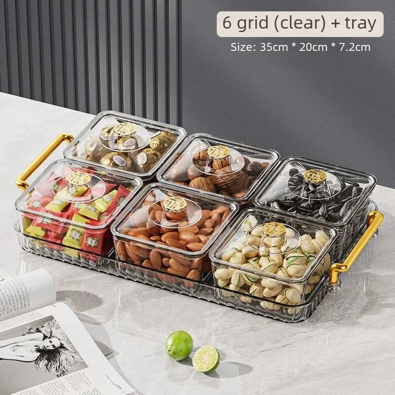 Transparent Six-grid + tray