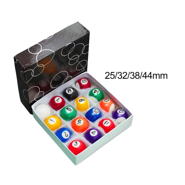 Set 16 Palline Da Biliardo Miniature 32mm - Resina Resistente Per Bambini - Foto 9