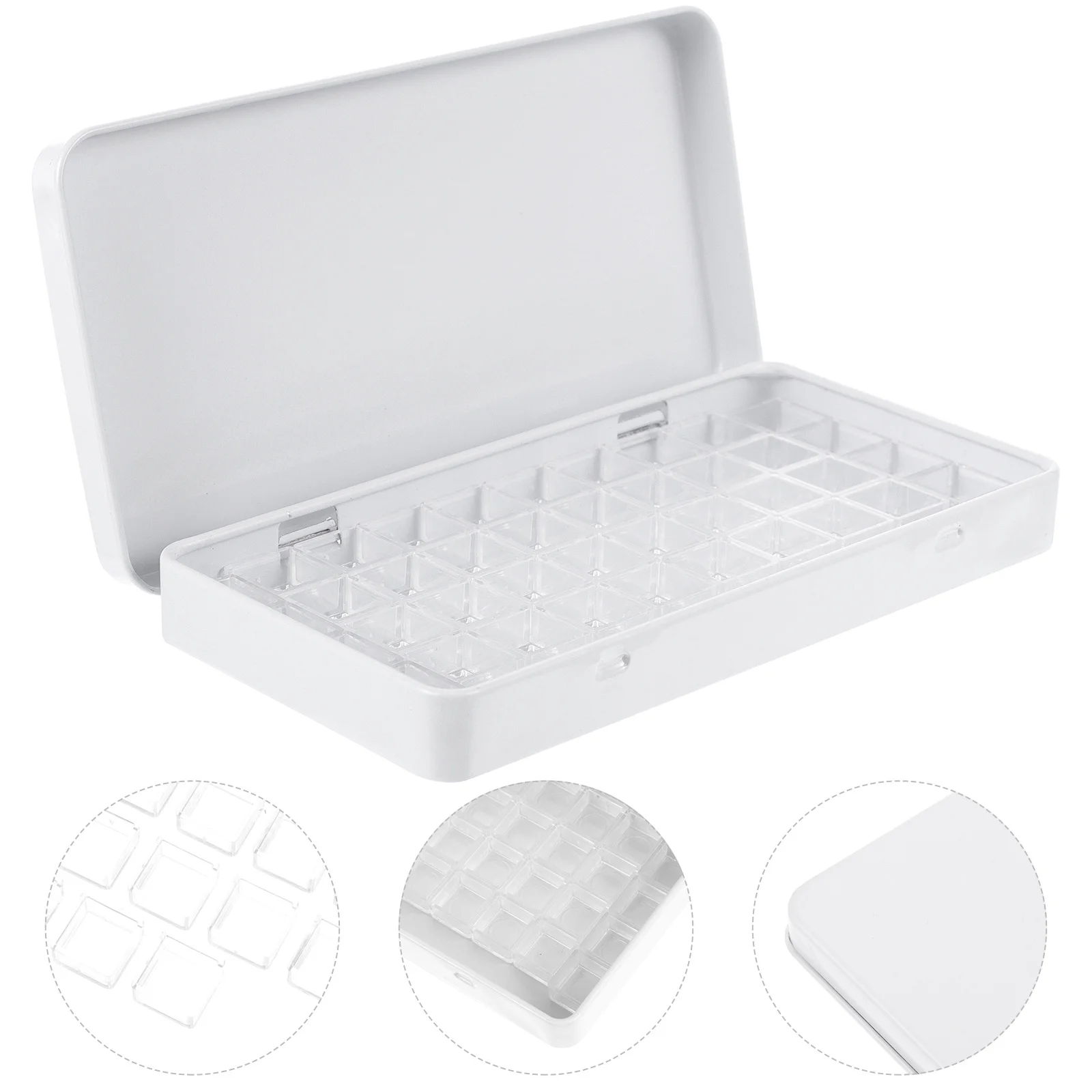 Watercolor Grid Case for Artist Student Paint Pan Empty Mixing Palette Plastic Glass Tray Plate