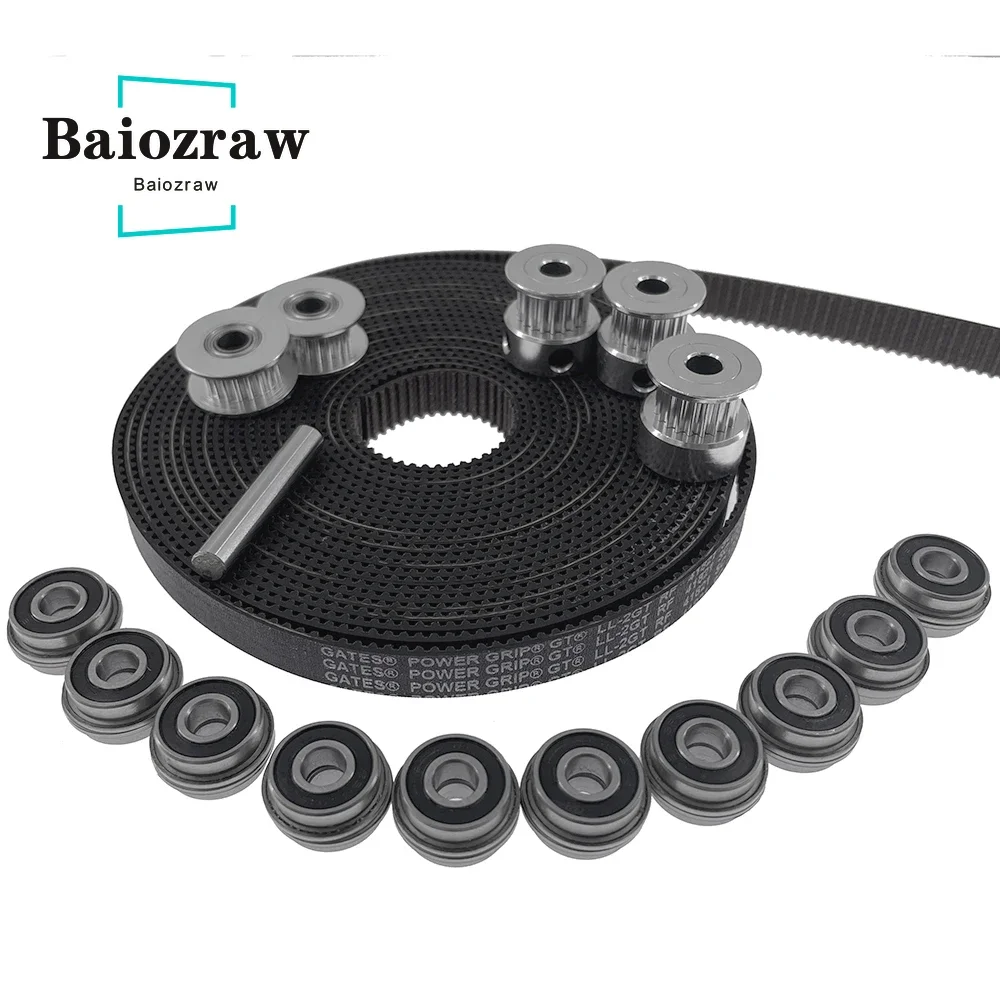 Baiozraw 트라이던트 모션 세트, 오픈 타이밍 벨트, 2GT16T 톱니 도르래 GE5C F695RS, VORON 트라이던트 모션 부품용 5x30mm 샤프트