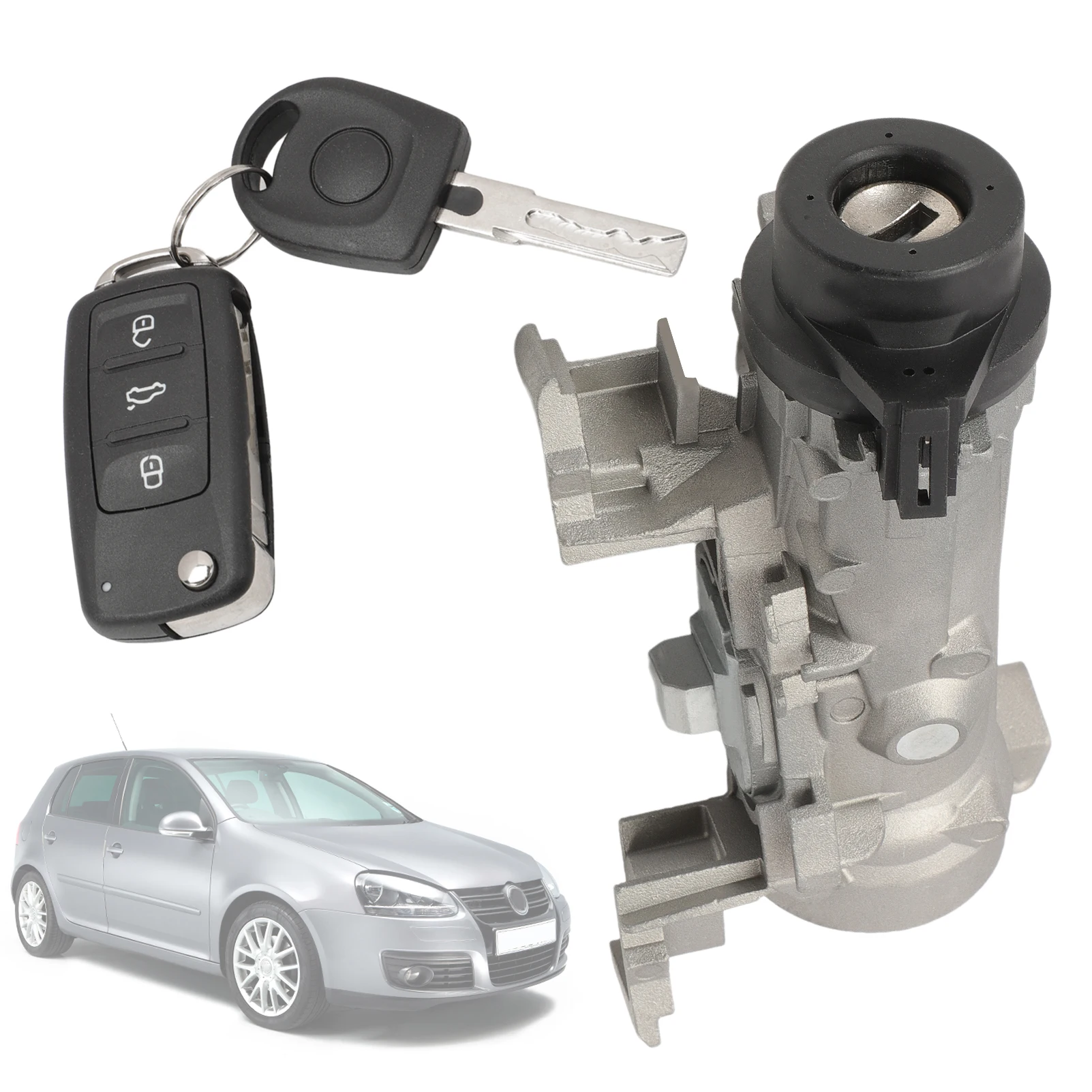 1K0905851B สวิตช์จุดระเบิดล็อคกระบอก W/อัจฉริยะรีโมทคอนโทรล Key สําหรับ VW Golf 2004-2011/Jetta 2006-2018/EOS 2007-2011 1