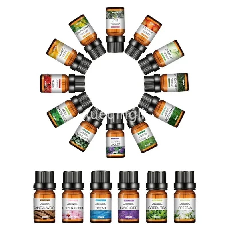 16 Kinds of Scent Pure Essential Oils Diffuser Oils LAVENDER TEA TREE LEMON ROSE OCEAN SANDAL WOOD EUCALYPTUS CHERRY BLOSSOMS plant essential oils,fragrance oil