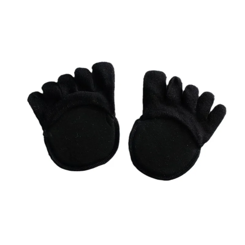 Summer thin five fingers socks half palm socks towel bottom sponge cushion female invisible forefoot socks
