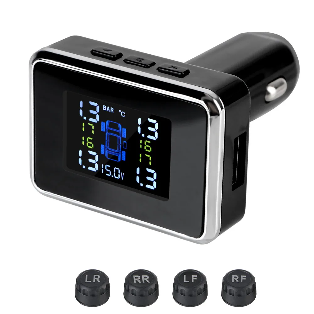 Sensores de Alarma de Seguridad para Automóviles, TPMS para Automóviles, Sistema de Alarma de Presión de Neumáticos Digi