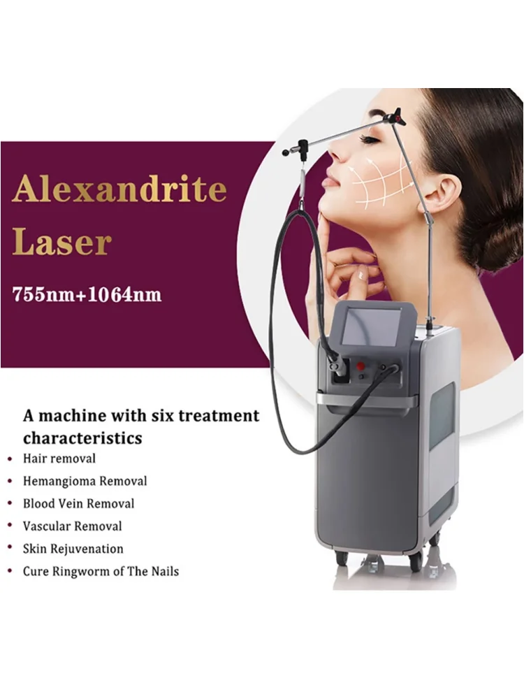 Producto Premium SLyriclaser 1064/755nm, Máquina de Depilación Láser Alexandrita de 755NM de Alta Calidad, Indolora, de Pulso Largo y Amplio para Clínicas