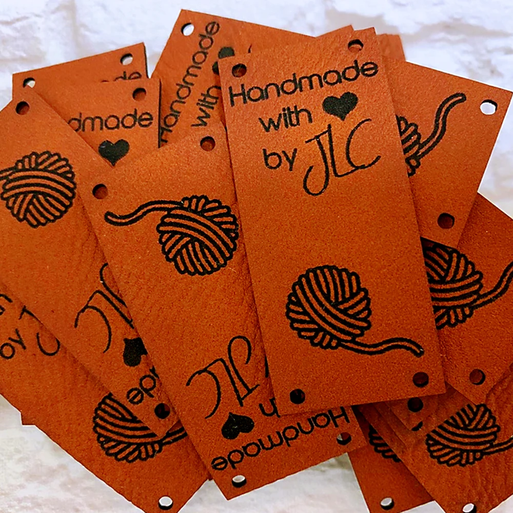 Personalised logo Small Tags for handmade Items, Sewing Tags, Clothing Labels, Custom Knitting Tags, Knitting Tags, Sew in Tags