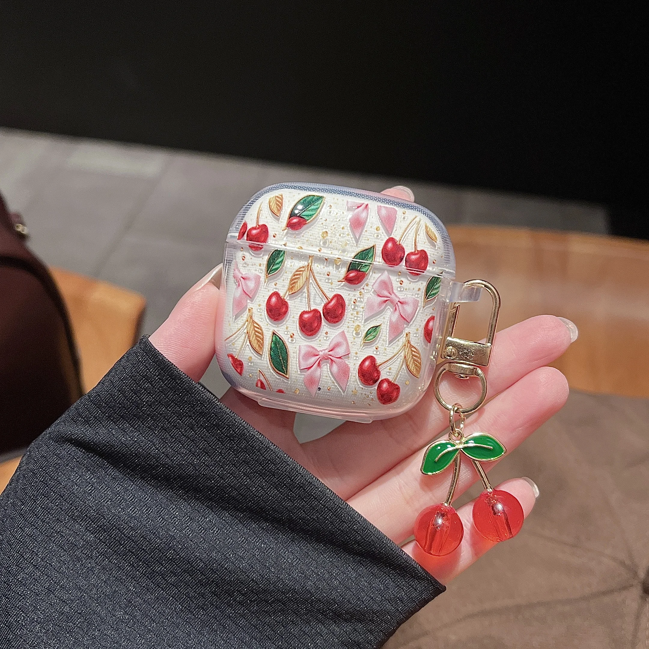 Kawaii Sweet Apple Cherry Earbuds Protective Anti-Drop Case Cover