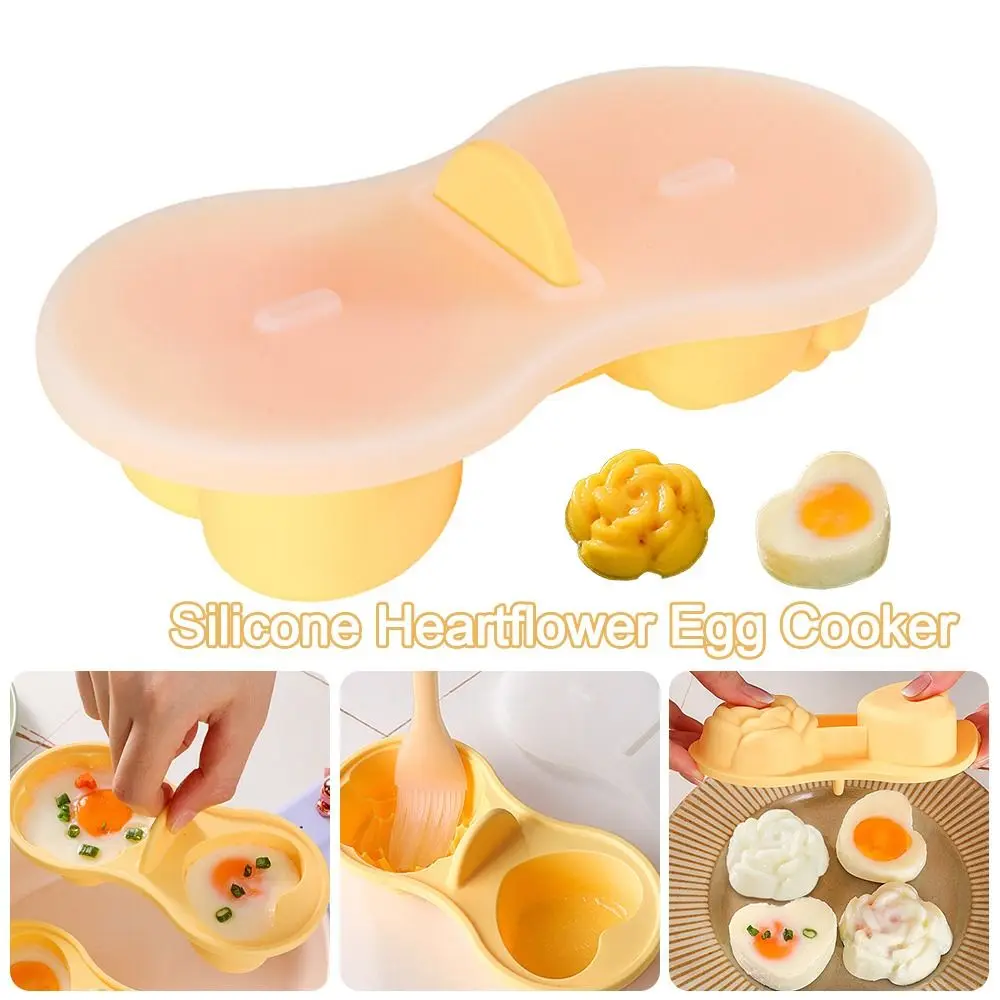 Silicone Heart Shaped Egg Cooker Steamer Kitchen Tool