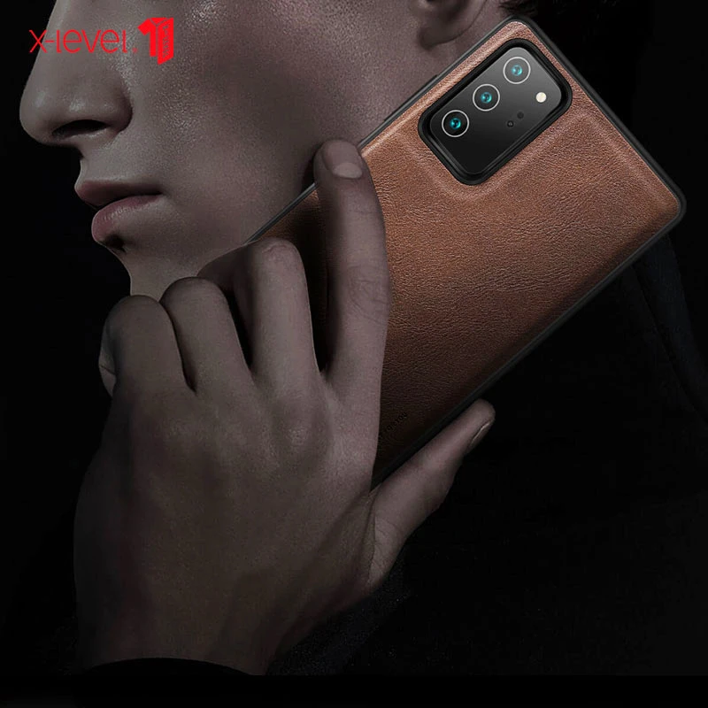 X-level Pu Leather Case For Samsung Note 20 Ultra Soft Silicone Edge Back Phone Cover For Samsung Galaxy Note20 Ultra Case