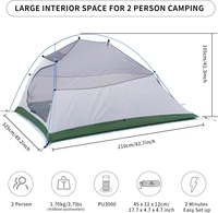 Naturehike Cloud Up 2 Person Camping Tent Waterproof Easy Build Ultralight Beach Tent Outdoor Hiking Backpacking Shelter Tents 5