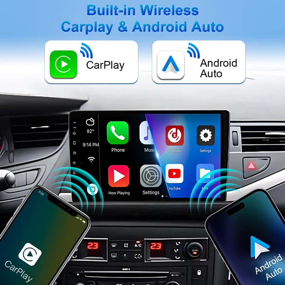 Radio estéreo para coche Android 16 para Citroen C5 2008 - 2017, reproductor multimedia inalámbrico Carplay, reproductor de video 4G+Wifi, pantalla táctil QLED 3