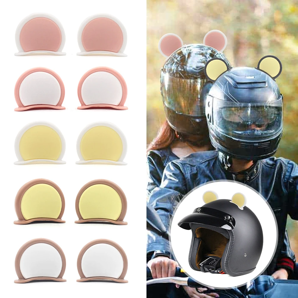 

1Pair Universal Motorcycle Helmet Bear Ears Cute Helmet Decoration for Girls Women Rubber Ears Scooter Bicycle Helmet Ornaments