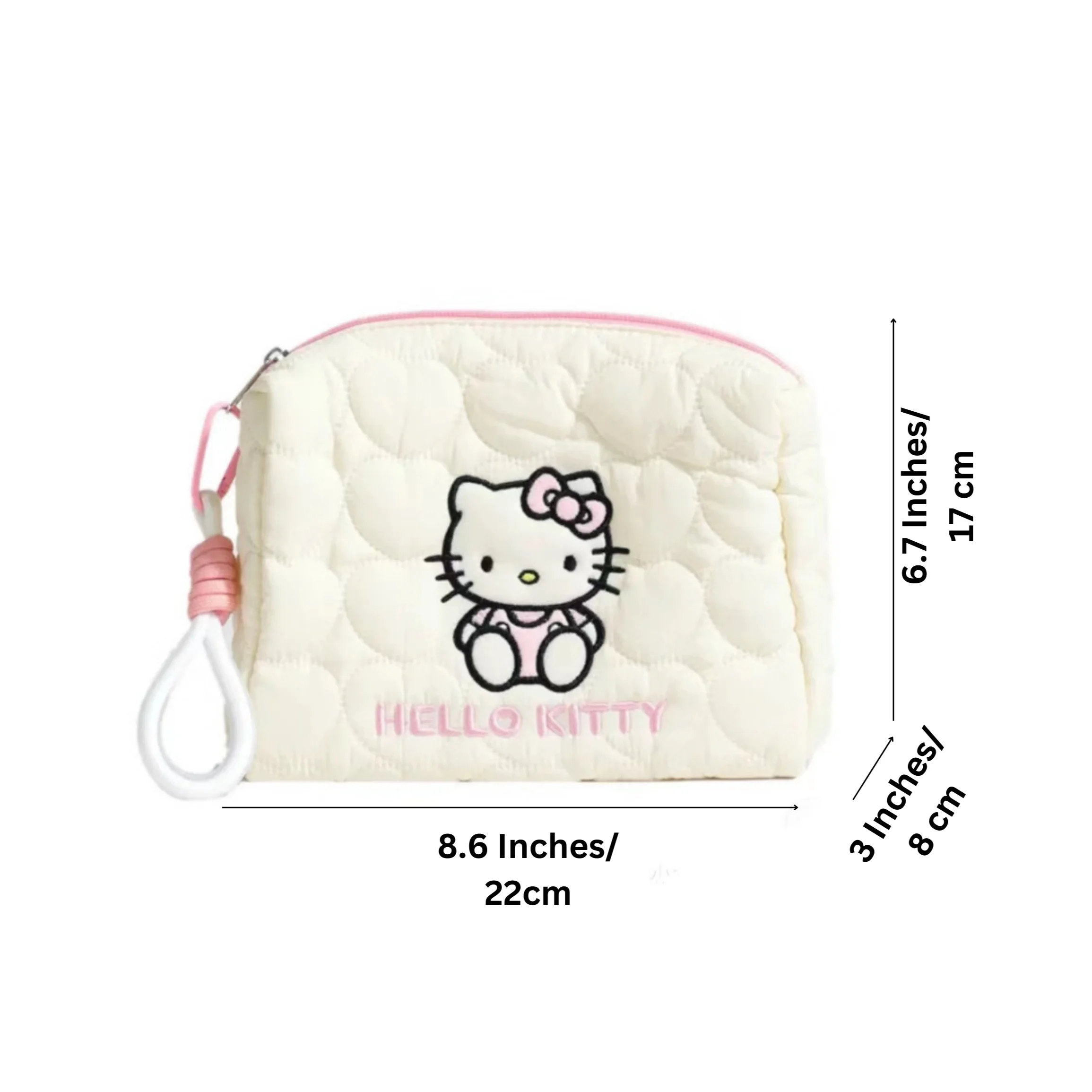 MINISO Hello Kitty Handbag Large Capacity Women's Cartoon Makeup Bag Soft Down Travel Bag For Women 5