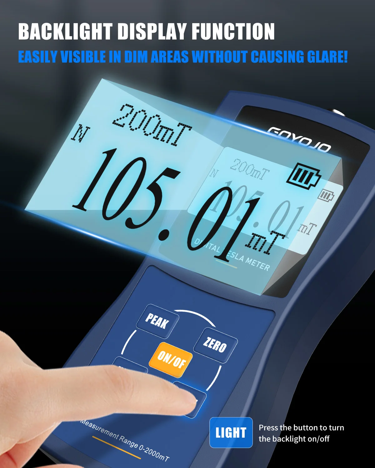Permanent Magnet Gauss Meter Handheld Digital Tesla Meter Magnetic Flux Surface Magnetic Field Test 5% 2% 1% Accuracy