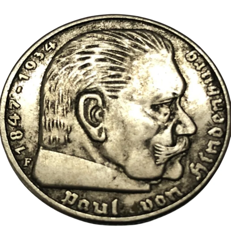 1935 Germania 5 Reichsmark Paul Von Hindeng Copy Coin