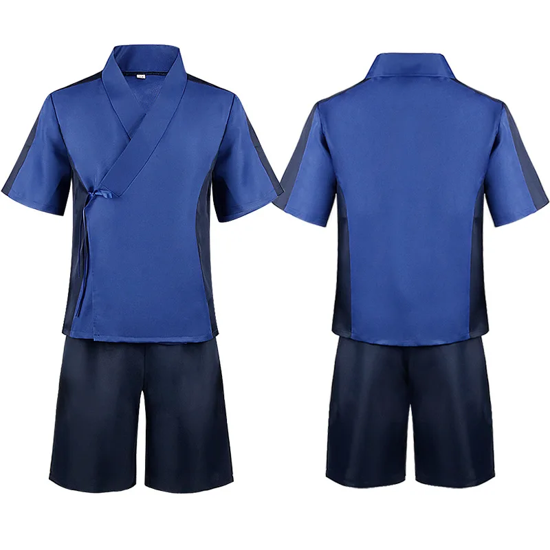 

Anime Blue Lock Isagi Yoichi Kimono Cosplay Costume Japanese Bathsuit Set Striped Solid Color V-neck Sleepwear Spa Sleepwear