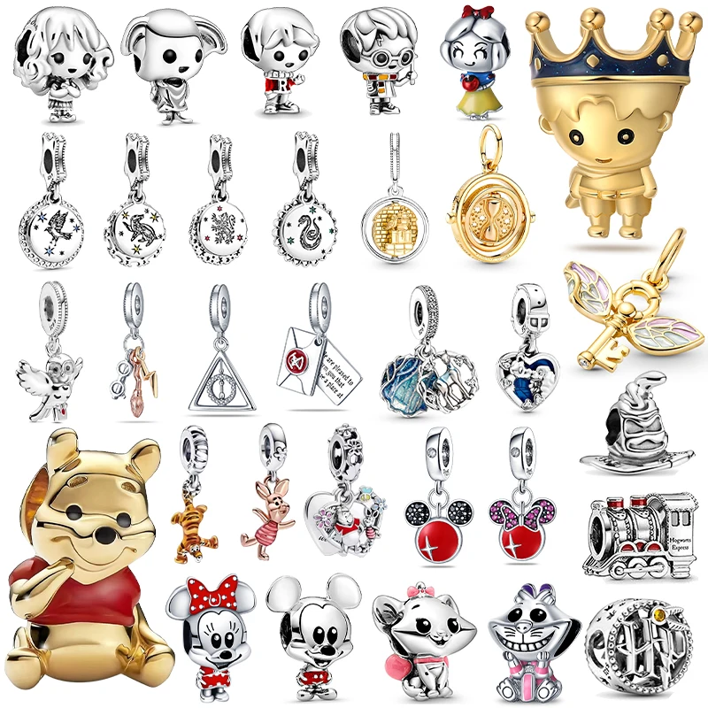 Perles Harry Potter Disney pour bracelet Pandora original, argent