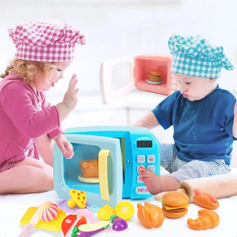 Kid's Kitchen Toys Simulation Microwave Oven Educational Toys Mini Kitchen  Food Pretend Play Cutting Role Playing Girls Toys - Kitchen Toys -  AliExpress