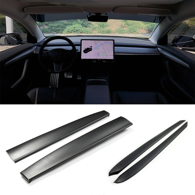 Dekor Klebe verkleidungen für Tesla Modell y/3 Innen Armaturen brett & Tür  Holz Modifikation Overlays Abdeckung Auto Styling Formteile - AliExpress