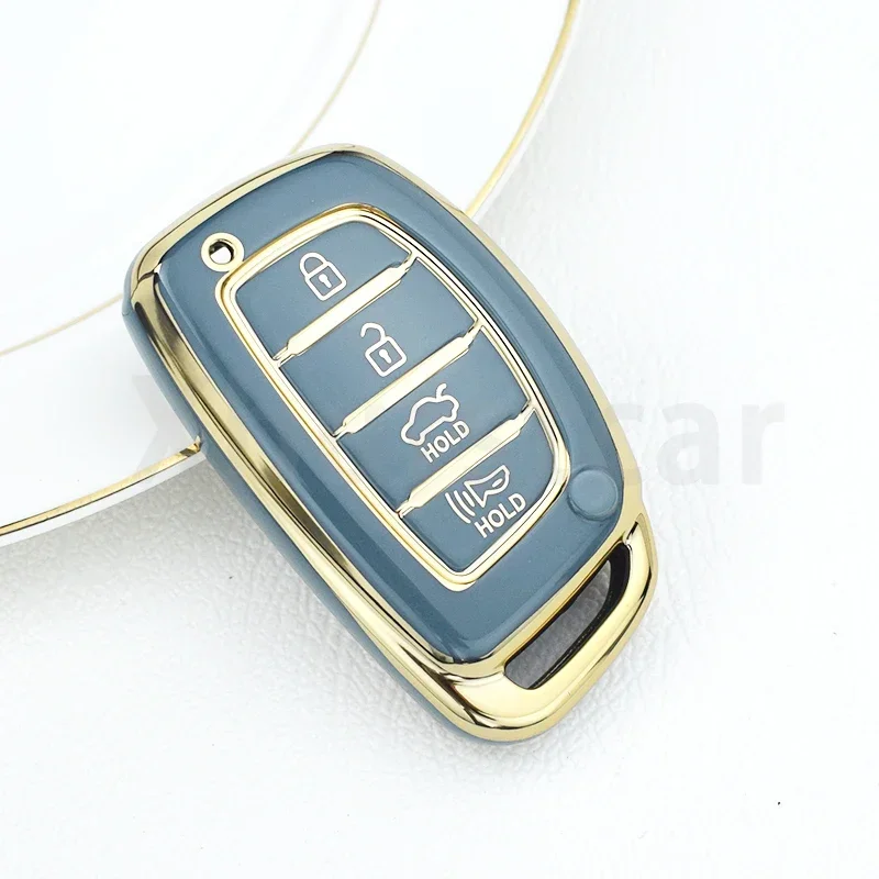 4 Buttons TPU Auto Shell For Hyundai Tucson Santa Fe Rena Sonata Elantra Creta Ix35 Ix45 I10 I30 I40 Car Smart Key Case Cover