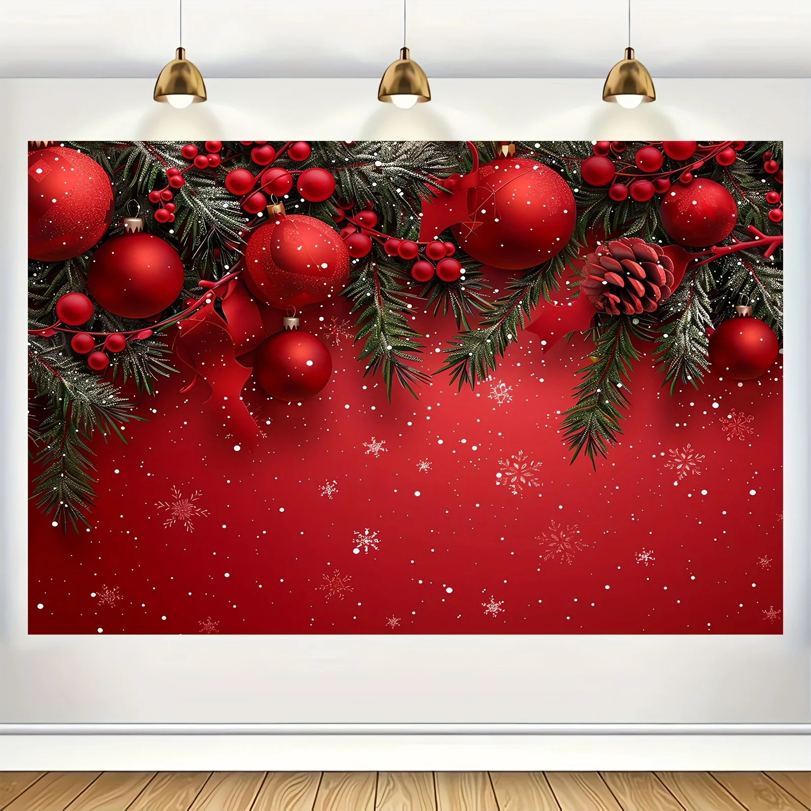 Glitzernder Schneeflocken-Weihnachtshintergrund, multifunktionaler Fotohintergrund aus Polyester, Festivals, Geburtstagsfeiern und Fotokabinen – Detail 7