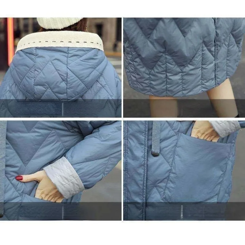 2023 New Women Down Jacket Winter Coat Female Mid Length Version Parkas Loose Thick Warm Outwear Hooded Leisure Time Overcoat
