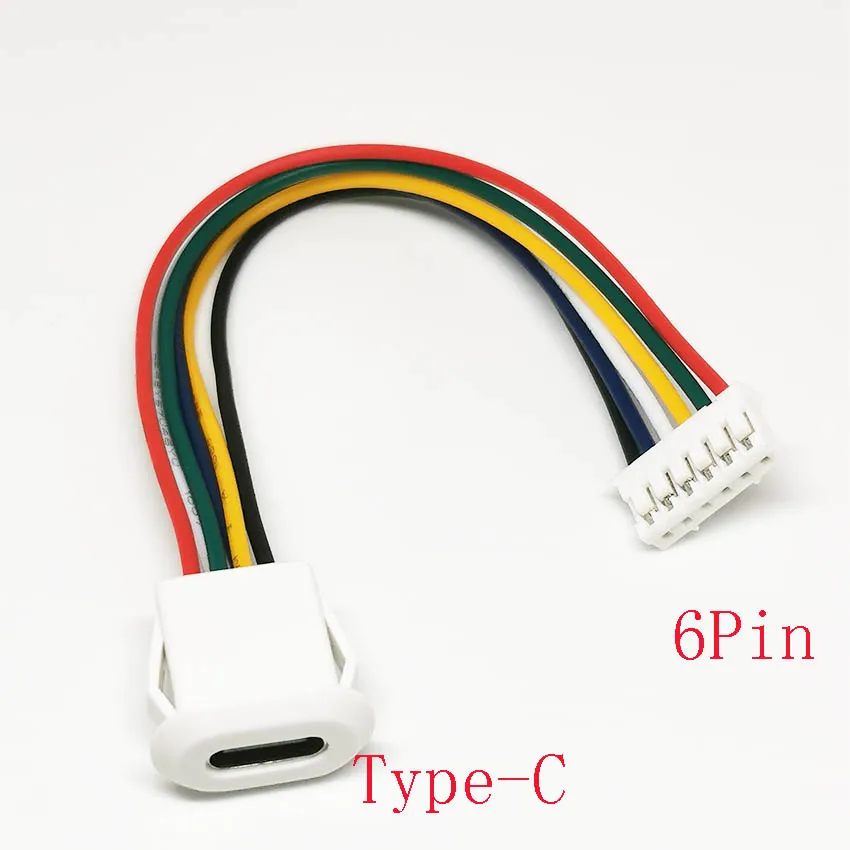 

USB TYPE-C connector socket with buckle high current charging port, USB-C charger socket 6Pin