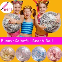 40cm Beach Balls Inflatable Beach Swim Pool Balls Toys for Kids Toddlers Outdoor Pool Game Toy Shine Water Ball with Inflator 1