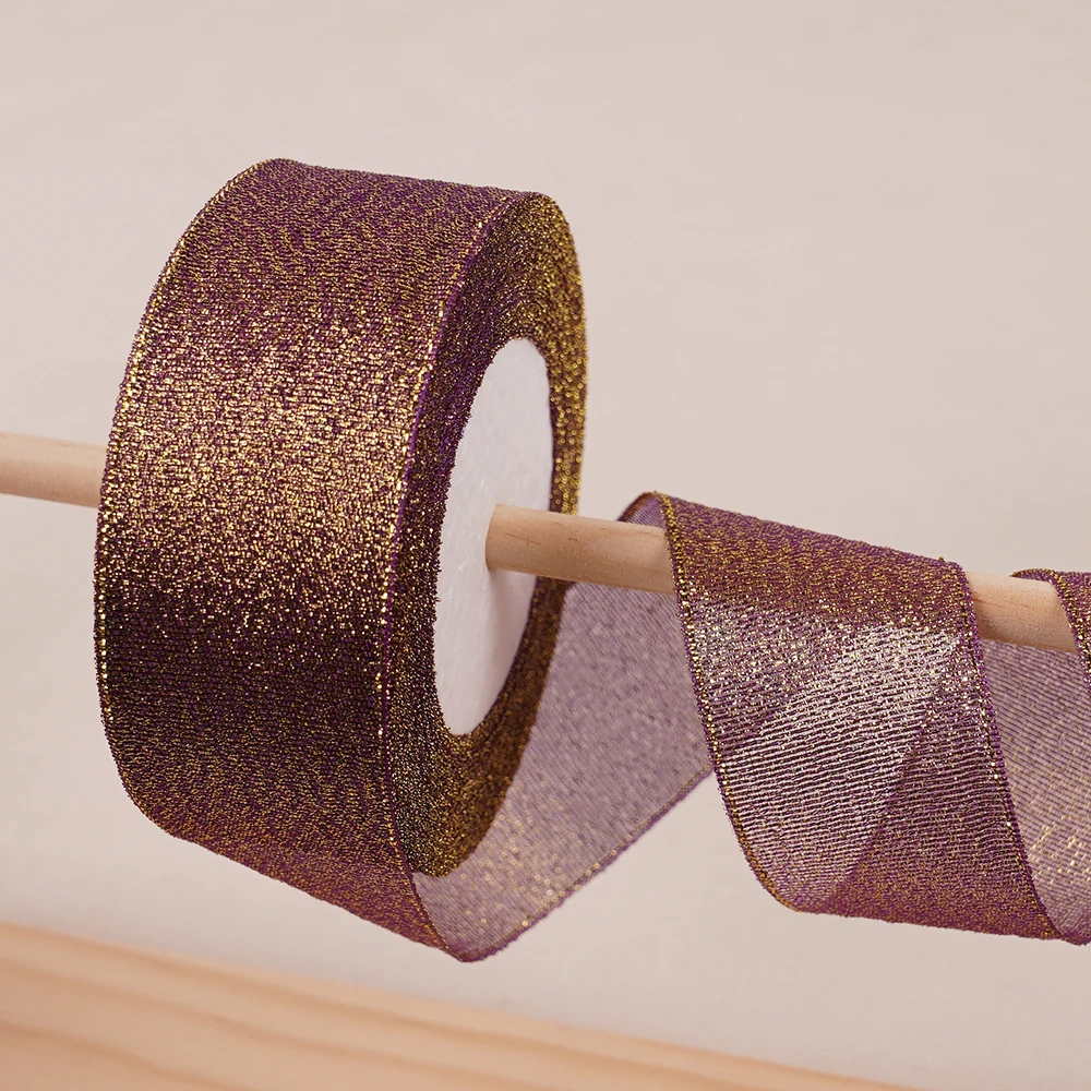 Glitter Ribbon Roll – 40mm, 22 Meters for DIY Crafts, Weddings, and Sewing Projects