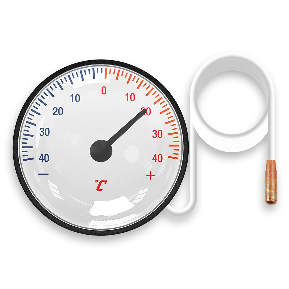 63mm 0 120 centigrade clip on pipe dial thermometer metal thermometer temp gauge with spring for hot water heating oil tanks Portable high-precision indoor household with probe 0 ℃ - 120 ℃ pointer liquid rising water temperature gauge thermometer