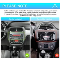 Podofo Autoradio 7 pouces HD à écran tactile, CarPlay sans fil, Android Auto, pour FIAT Punto 2005-20009/Linea 2007-2011, lecteur multimédia pour voiture, GPS, FM, WIFI, Bluetooth, Mirror Link, Autoradio, stéréo, commande au volant 3