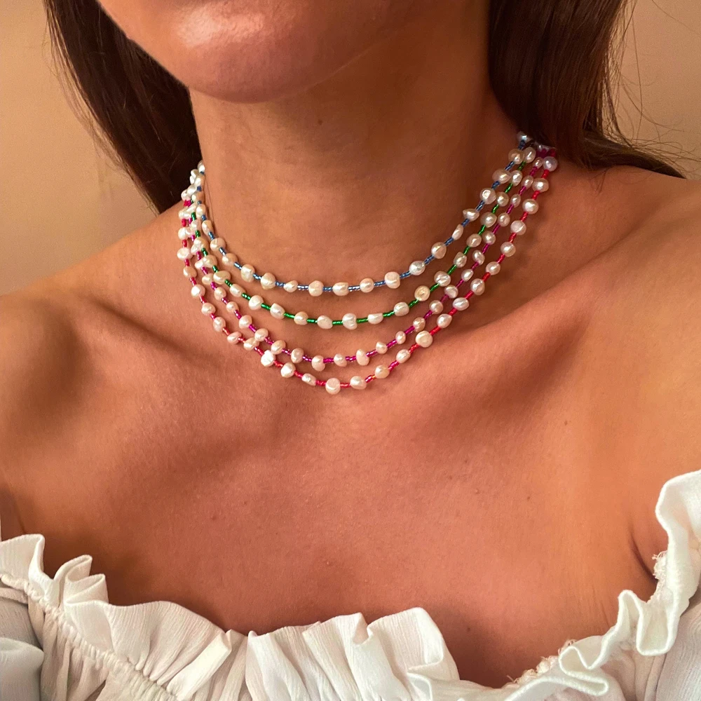 Zmzy Boho Regalo Amore Femminile Collana Di Perle Perle Naturali Collare Perlas Girocollo Miyuki Perline Di Semi Girocollo Vendita All'Ingrosso