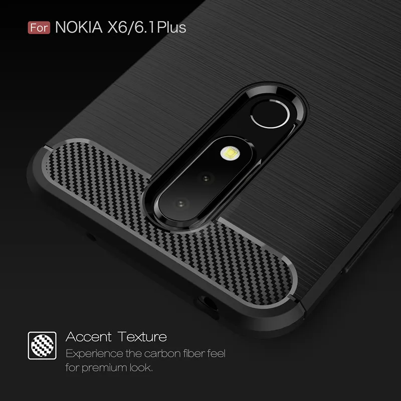 Premium Carbon Fiber Anti-Scratch Shockproof Back Cover for Nokia - Silicone Case