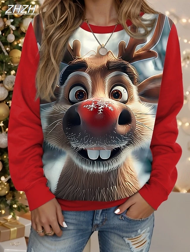 Sweat-shirt Noël Pour Femme – Motif Festif, Confortable, Coupe Décontractée – Parfait Pour L'hiver Et Les Réunions Familiales