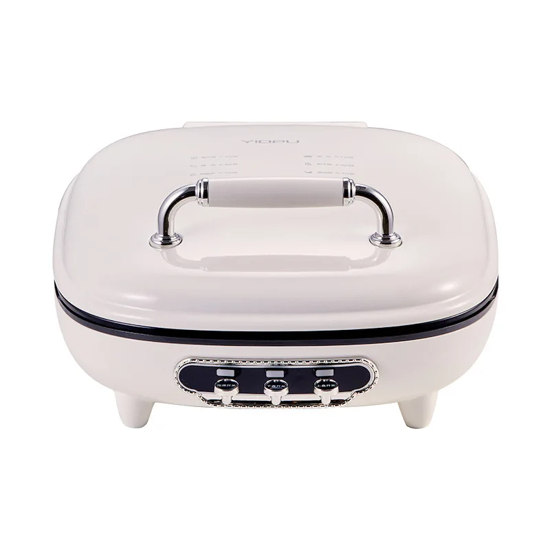 220V Crepe Maker Double-Sided Heating Pancake Maker Non-stick Cake Baking Machine Home Pancake Pan with Big Size and Depth 2
