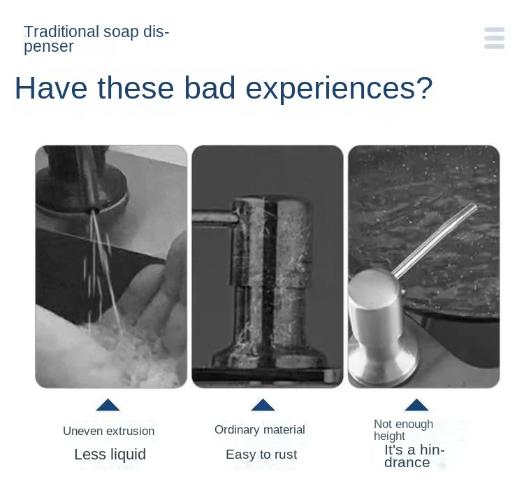 Description Picture 5 of itemKitchen sink soap dispenser soap dispenser extension tube detergent detergent presser Dish basin pressure extractor