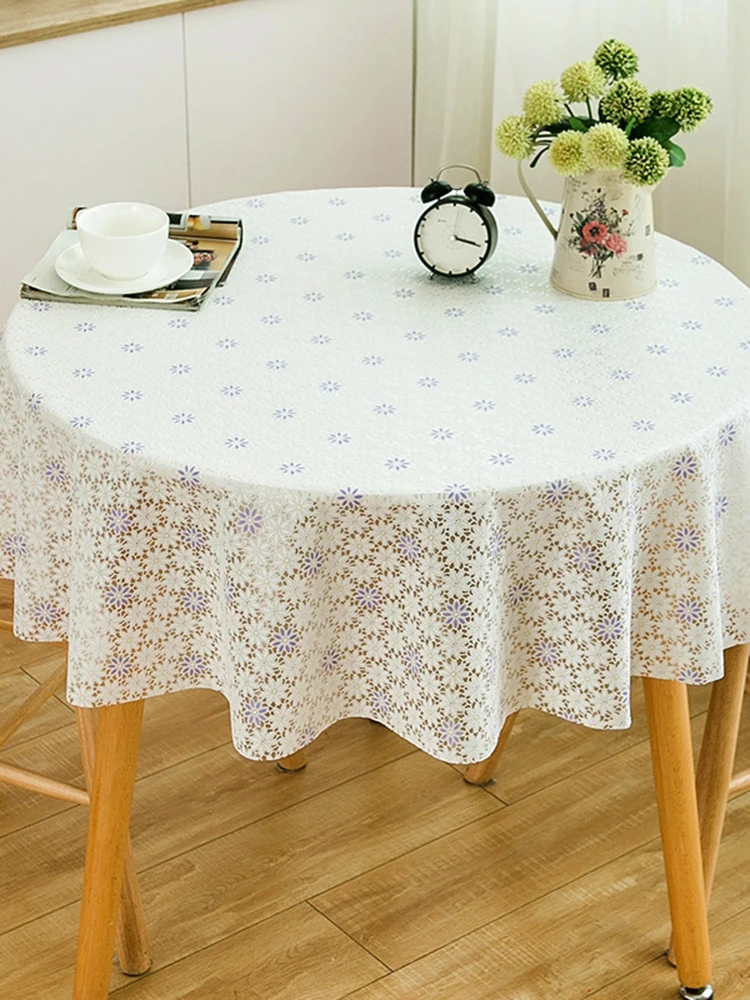 Nappe ronde en plastique PVC, imperméable, résistante à l'huile, couverture  de table, imprimé floral, maison, cuisine, salle à manger, fournitures de  décoration de table - AliExpress